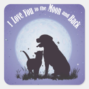 I Love You to the Moon and Back Square Sticker
