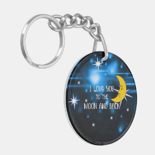 I Love You to the Moon and Back--Starry Sky Key Ring