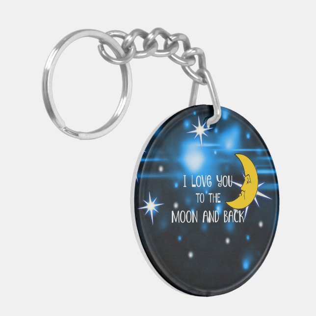 I Love You to the Moon and Back--Starry Sky Key Ring (Front Left)