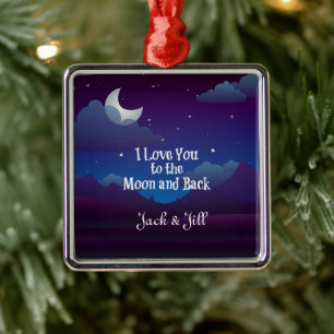 I Love You to the Moon and Back, template Metal Tree Decoration
