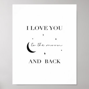 I Love You To The Moon And Back Thoughtful Design  Poster