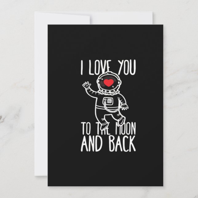 I Love You To The Moon And Back Trendy Style  Holiday Card (Front)