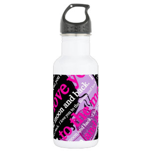 I love you to the moon and back typography 532 ml water bottle