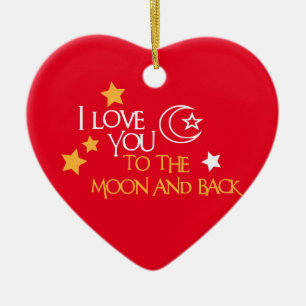 I Love You TO THE MOON AND BACK Unique Gift Friend Ceramic Tree Decoration