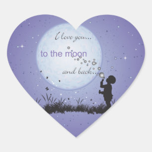 I Love You to the Moon and Back-Unique Gifts Heart Sticker