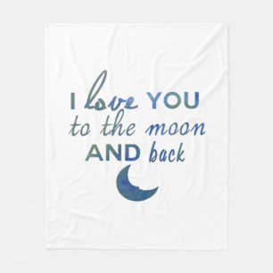 I Love You To The Moon And Back Valentine Romantic Fleece Blanket