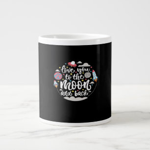 I Love You To The Moon And Back Valentine Romantic Large Coffee Mug