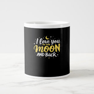 I Love You To The Moon And Back Valentine Theme De Large Coffee Mug