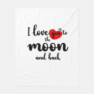 I Love You To The Moon And Back Valentines Day Cou Fleece Blanket