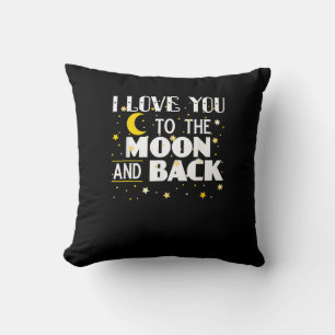 I Love You To The Moon And Back Vintage Stars Gold Cushion