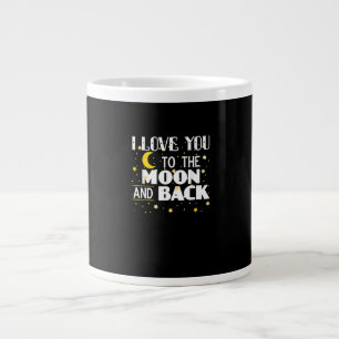 I Love You To The Moon And Back Vintage Stars Gold Large Coffee Mug