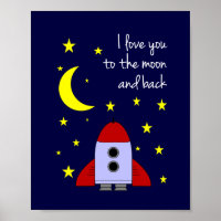 I Love You To The Moon and Back Wall Art Print