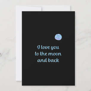 I Love You To The Moon And Back Watercolor Silver Holiday Card