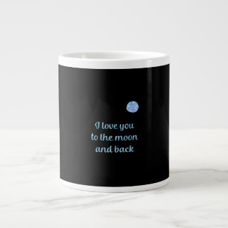 I Love You To The Moon And Back Watercolor Silver Large Coffee Mug