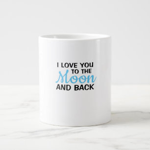 I Love You To The Moon And Back White Minimal Aest Large Coffee Mug