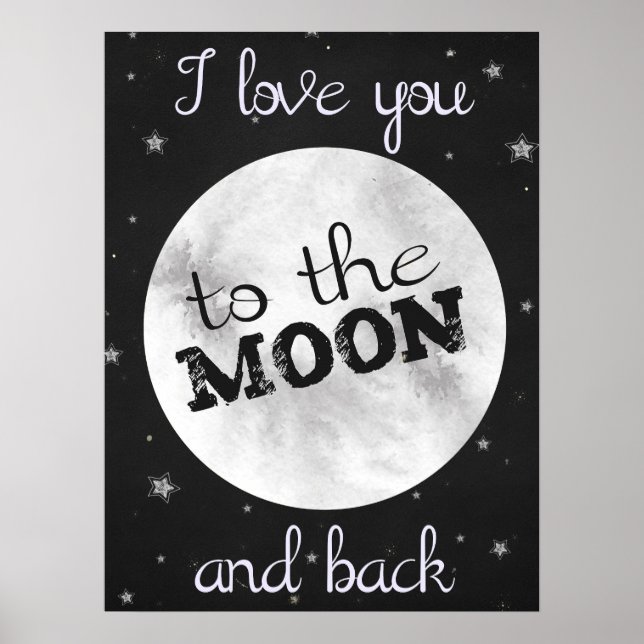 I love you to the moon and back with moon & stars poster (Front)