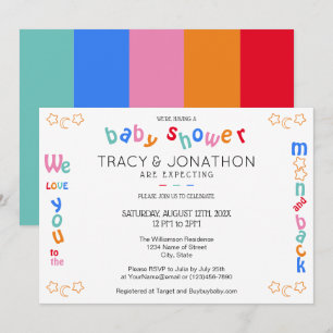 I love you to the moon & back Couple's Baby Shower Invitation