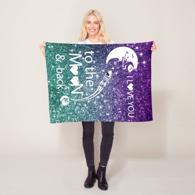 I love you to the moon & back fleece blanket (In Situ)