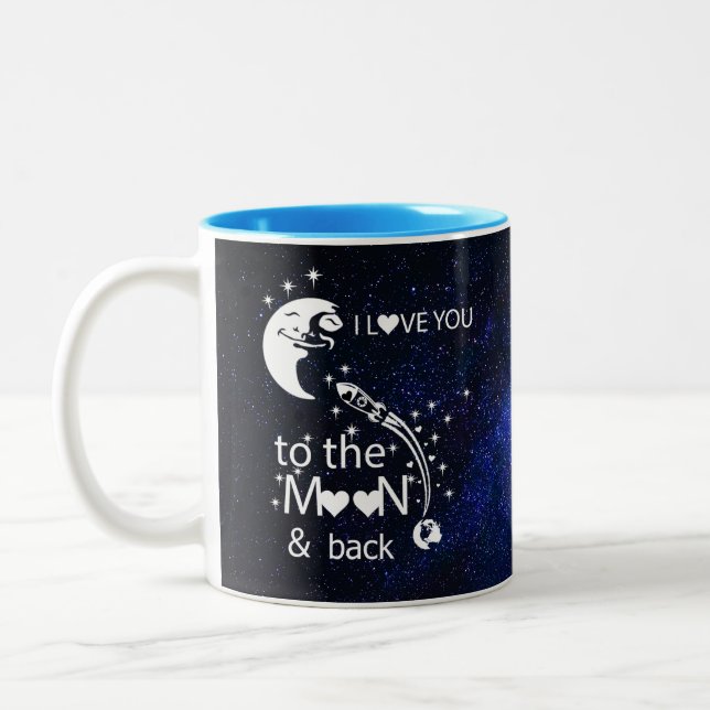 I love you to the moon & back - Universe Two-Tone Coffee Mug (Left)