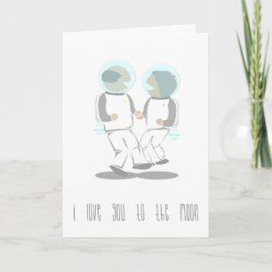 I Love You To The Moon Valentines Day Card