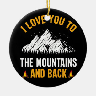 i love you to the mountains and back ceramic tree decoration