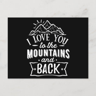 I love you to the mountains and back postcard