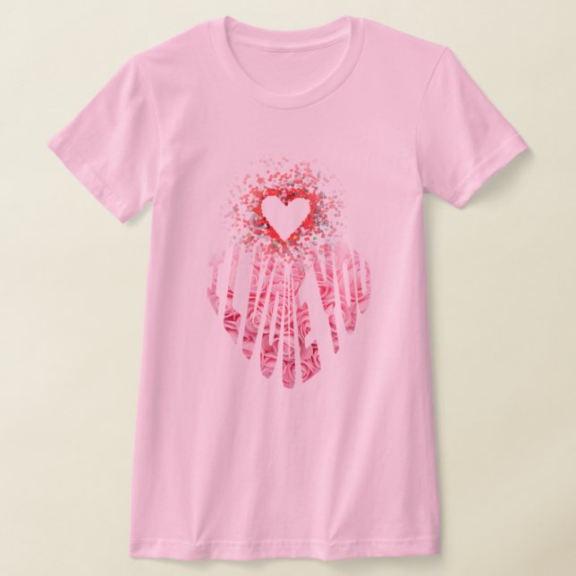 “I Love You” Trái Tim Hoa Hồng – Thiết Kế Lãng Mạn T-Shirt (Laydown)