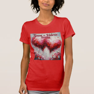 I Love You Two Abstract Hearts Personalised T-Shirt