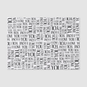 I Love You Typography Collage Tissue Paper