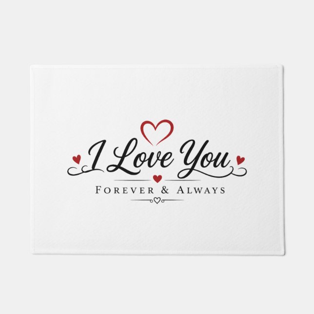 I Love You Typography Design Doormat (Front)