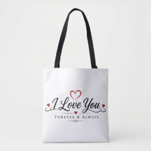 I Love You Typography Design Tote Bag