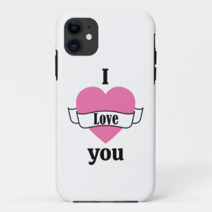I Love You Typography Heart Pink Valentine's Case-Mate iPhone Case