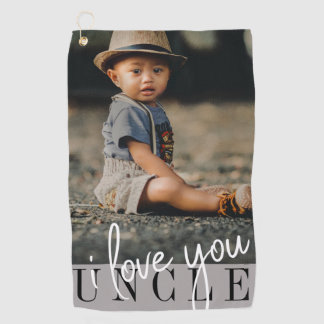 I Love You Uncle Custom Photo Golf Towel