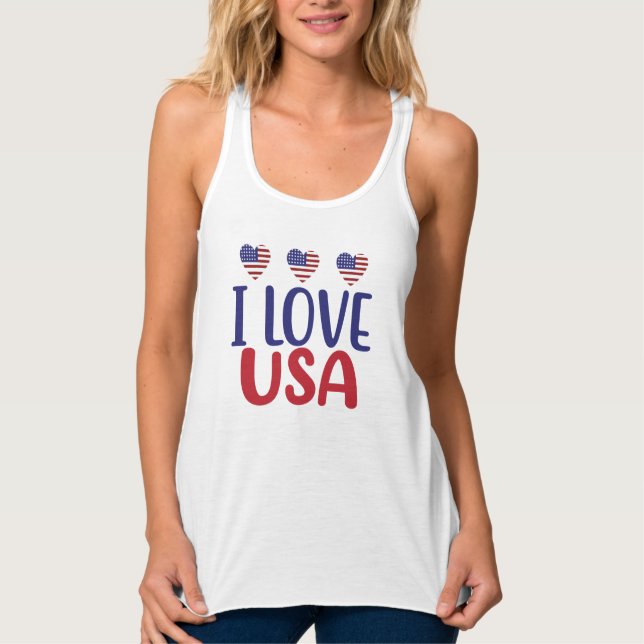 I Love You USA-65789 Singlet (Front)