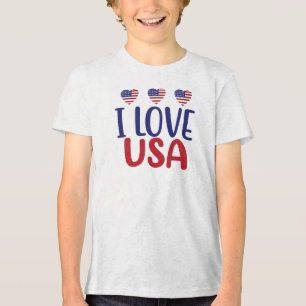 I Love You USA-65789 Tri-Blend Shirt