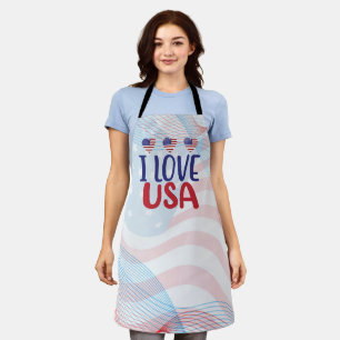 I Love You USA Apron