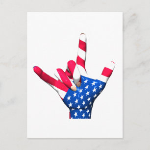 I Love You USA Flag Postcard