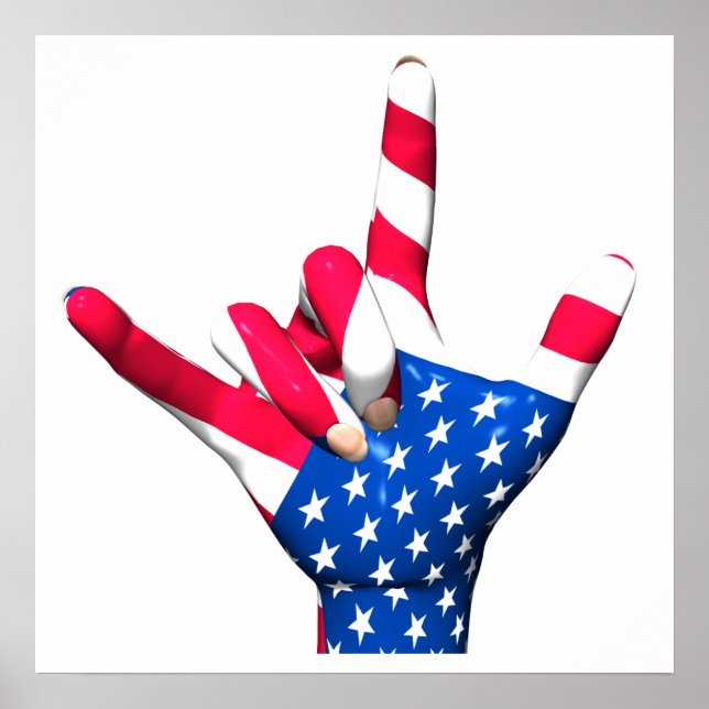 I Love You USA Flag Poster (Front)