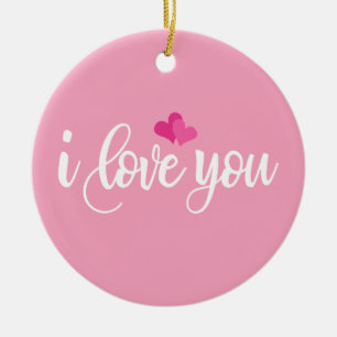 I Love You Valentine Calligraphy   Ornament