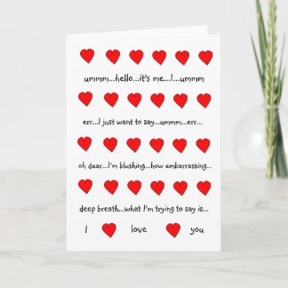 I Love You Valentine Card(Hugh Grant style,white) Holiday Card