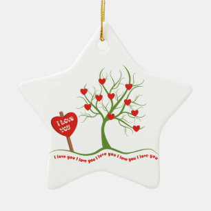 I love you Valentine’s Day custom ornament