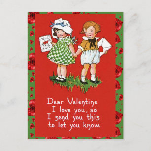I LOVE YOU VALENTINE VINTAGE VALENTINE POSTCARD