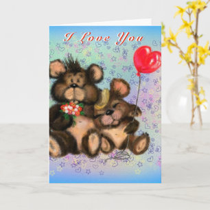 I Love You Valentine's Day Card Couple Love Bears