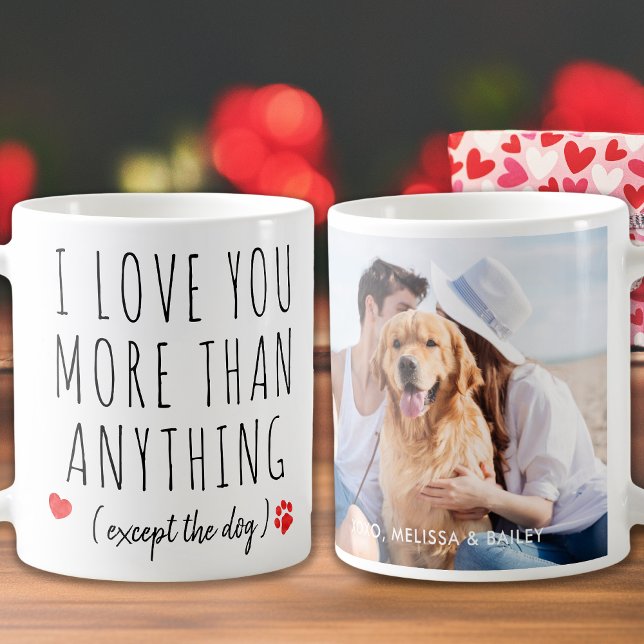 I Love You Valentines Day Dog Lover Custom Photo  Coffee Mug (Creator Uploaded)