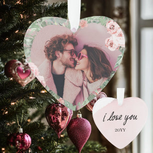 I Love You Valentines Day Heart Shaped Ornament