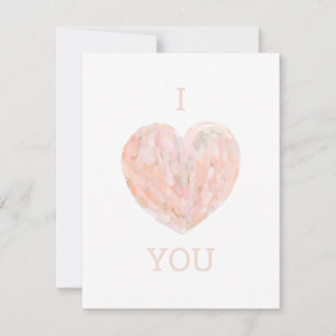 I love you. Valentines day. Simple cute pink heart Holiday Card