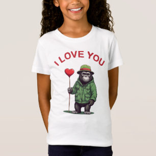 I Love You - verliebter Gorilla mit Herz T-Shirt