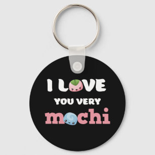 I Love You Very Mochi Cute Valentine's Day Puns Key Ring