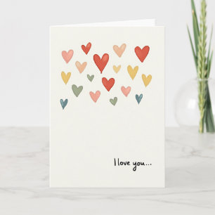 I Love You Watercolor Hearts Card