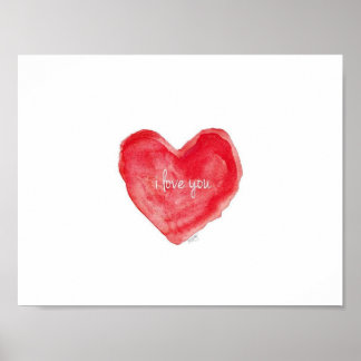 I love you watercolour poster